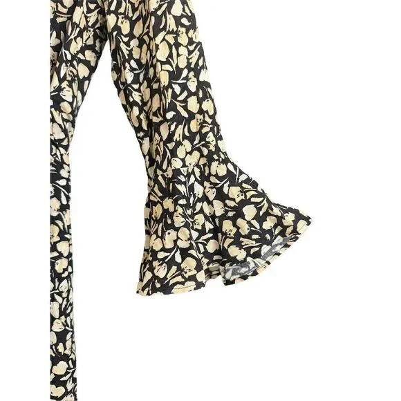 Who What Wear Women's Floral V-Neck 3/4 Sleeve Romper Black XS Casual Stylish - Picture 9 of 9